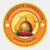  Zelfgemaakte Mango Salsa Label Sjabloon (Voorkant)