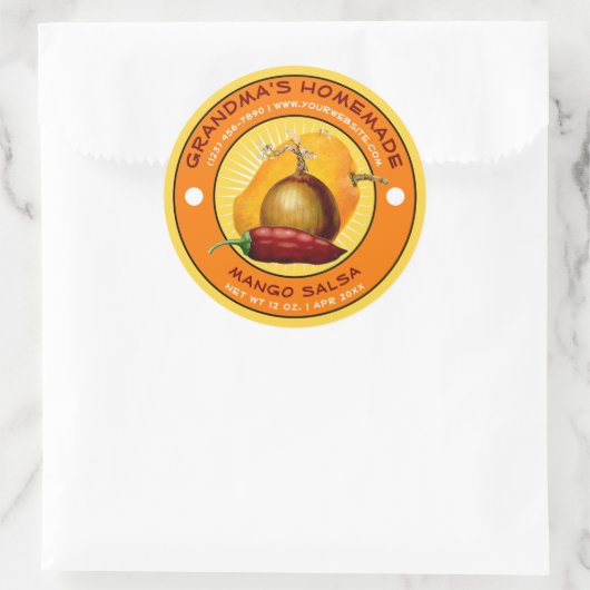  Zelfgemaakte Mango Salsa Label Sjabloon (Tas)
