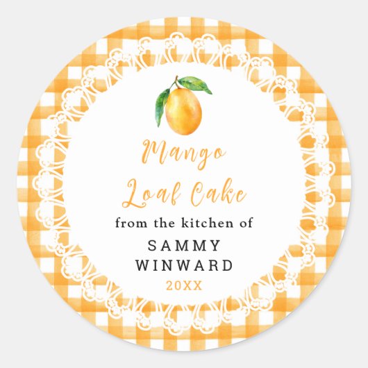 Zelfgemaakte Mangobroodcake Etiket (Voorkant)