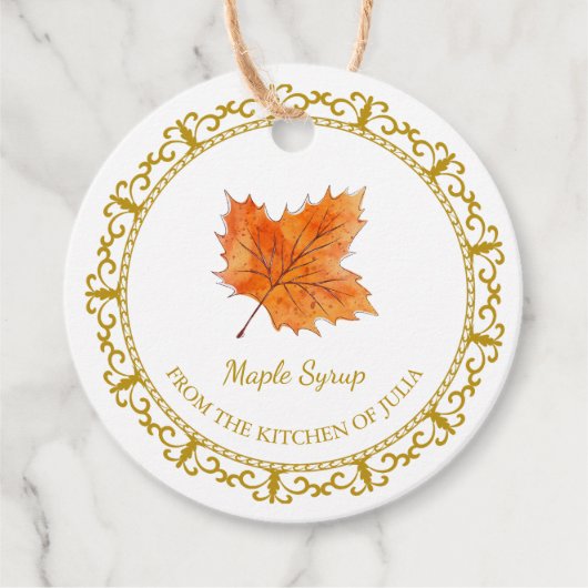 Zelfgemaakte Maple Syrup Hang Label (Voorkant)