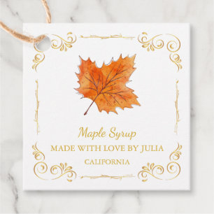  Zelfgemaakte Maple Syrup Square Hang Label