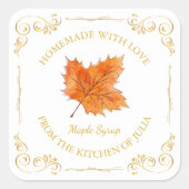  zelfgemaakte Maple Syrup Square Label (Voorkant)