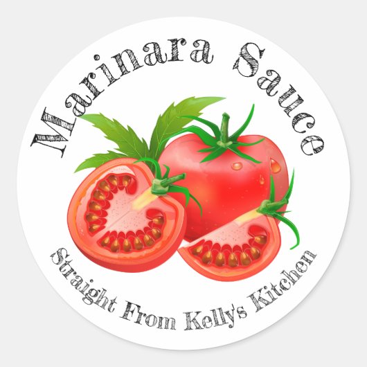 Zelfgemaakte Marinara-saus Voedsel Etiket (Voorkant)