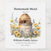 Zelfgemaakte mede | Honingwijn | Bijenkorf Wijn Etiket (Enkel label)