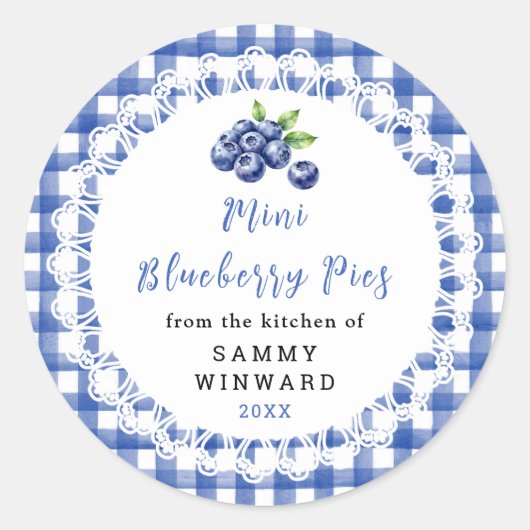 Zelfgemaakte Mini Blauwebesentaartjes Etiket (Voorkant)