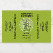 Zelfgemaakte Mint Extract Label Sjabloon Likeurfles Etiket (Enkel label)