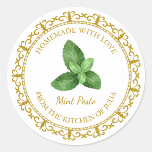  Zelfgemaakte Mint Pesto Label L Wit