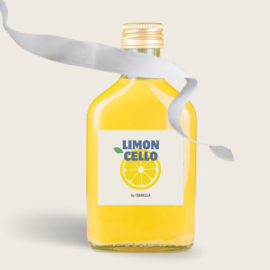 Zelfgemaakte Moderne Crème Kraft Limoncello Likeur Vierkante Sticker