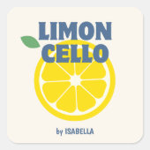 Zelfgemaakte moderne crème Kraft Limoncello Liquor Vierkante Sticker (Voorkant)