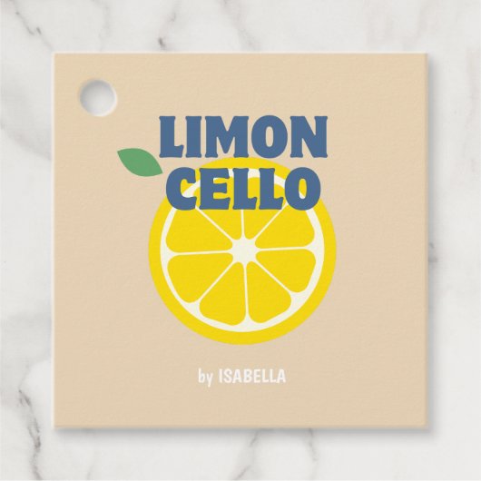 Zelfgemaakte moderne crème liefde limoncello likeu bedankjes labels (Voorkant)