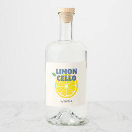 Zelfgemaakte moderne crème liefde limoncello likeu likeurfles etiket