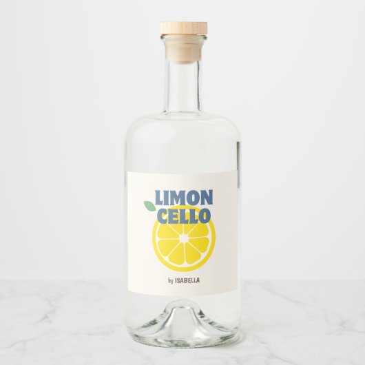 Zelfgemaakte moderne crème liefde limoncello likeu likeurfles etiket (Voorkant)