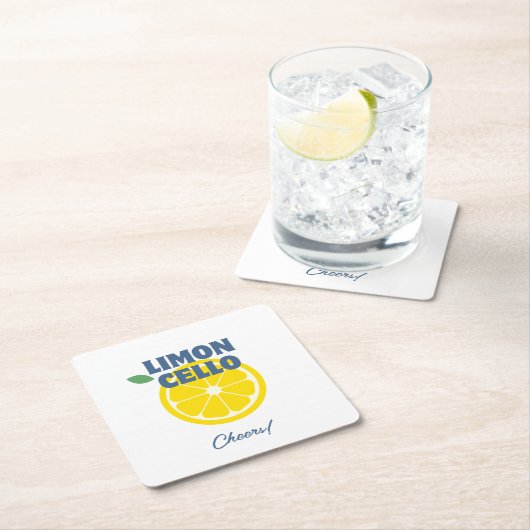 Zelfgemaakte moderne crème witte limoncello likeur kartonnen onderzetters (Insitu)