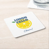 Zelfgemaakte moderne crème witte limoncello likeur kartonnen onderzetters (Schuin)