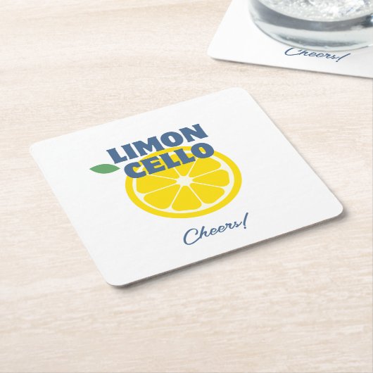 Zelfgemaakte moderne crème witte limoncello likeur kartonnen onderzetters (Schuin)