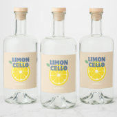 Zelfgemaakte Moderne Licht Beige Limoncello Likeurfles Etiket (Flessen)