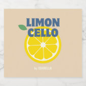 Zelfgemaakte Moderne Licht Beige Limoncello Likeurfles Etiket (Enkel label)
