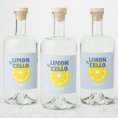 Zelfgemaakte Moderne Lichtblauwe Liefde Limoncello Likeurfles Etiket (Flessen)