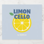 Zelfgemaakte Moderne Lichtblauwe Liefde Limoncello Likeurfles Etiket (Enkel label)