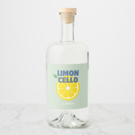 Zelfgemaakte moderne Munt Limoncello Likeurfles Etiket