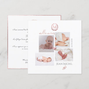 zelfgemaakte monogram in D-goud Bedankt Kaart