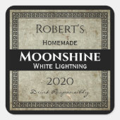 Zelfgemaakte Moonshine gepersonaliseerd Vierkante Sticker (Voorkant)