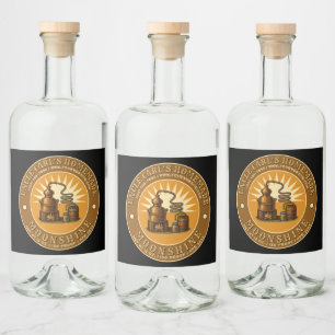  zelfgemaakte Moonshine Sjabloon Likeurfles Etiket