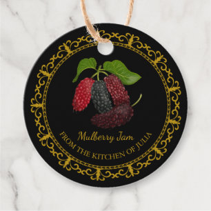 Zelfgemaakte Mulberry Jam Hang Label l Zwart