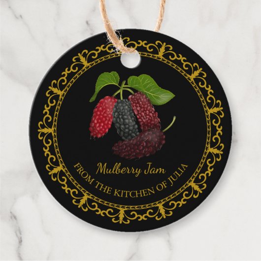 Zelfgemaakte Mulberry Jam Hang Label l Zwart (Voorkant)