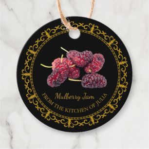 Zelfgemaakte Mulberry Jam Hang Label l Zwart