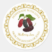  Zelfgemaakte Mulberry Jam Label l Wit (Voorkant)