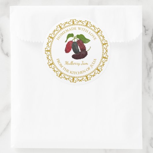  Zelfgemaakte Mulberry Jam Label l Wit (Tas)