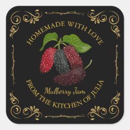  zelfgemaakte Mulberry Jam Square Label