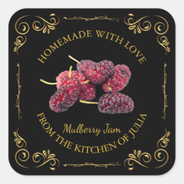  zelfgemaakte Mulberry Jam Square Label