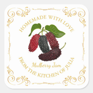  zelfgemaakte Mulberry Jam Square Label