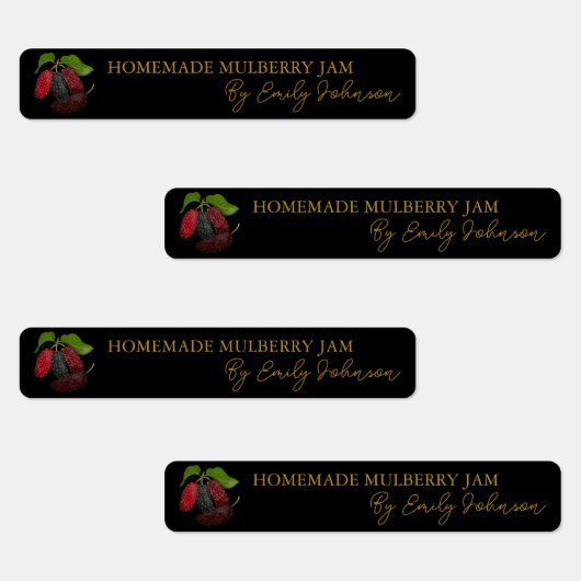 Zelfgemaakte Mulberry Jam Thin Seal Label (Groep)