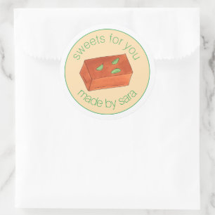 Zelfgemaakte Mysore Pak Mithai Indiase Snoepjes Ronde Sticker