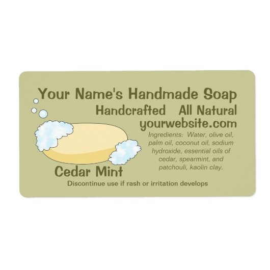Zelfgemaakte natuurlijke zeep labels ontwerp Sjabl (Voorkant)