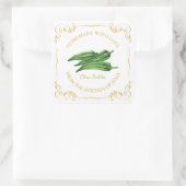 zelfgemaakte Okra Pickle Square Label (Tas)