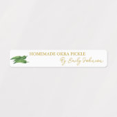 Zelfgemaakte Okra Pickle Thin Label (Design 1)