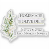 Zelfgemaakte Olijfolie Clear Product Label (Voorkant)