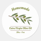 Zelfgemaakte Olijfolie Label Sticker (Voorkant)