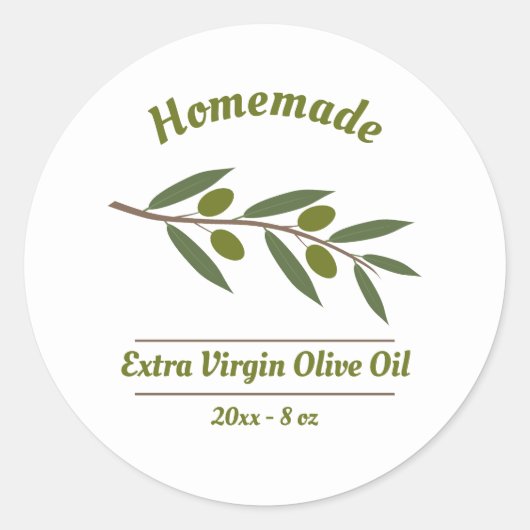Zelfgemaakte Olijfolie Label Sticker (Voorkant)