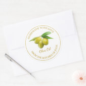 Zelfgemaakte olijfolie Label | Wit (Envelop)