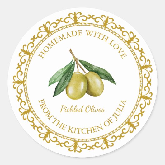  Zelfgemaakte Olijfolie/Pickle Label L Wit (Voorkant)