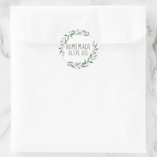 zelfgemaakte olijfolie ronde sticker (Tas)