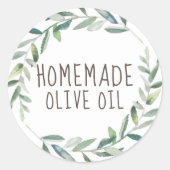 zelfgemaakte olijfolie ronde sticker (Voorkant)