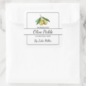 Zelfgemaakte Olive Pickle Square Label (Tas)