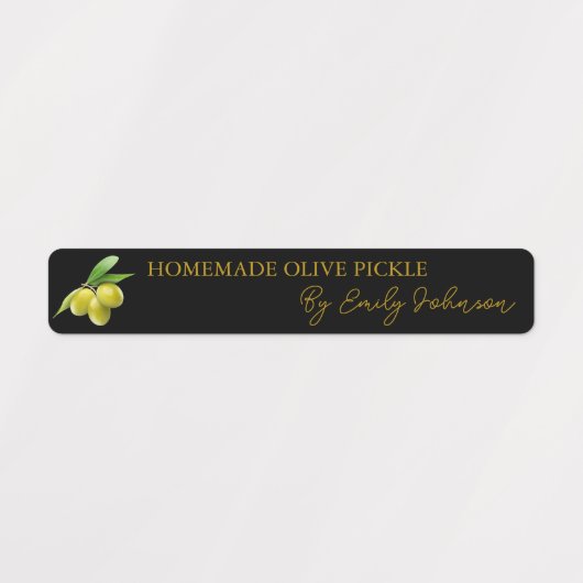 Zelfgemaakte Olive Pickle Thin Label (Design 1)