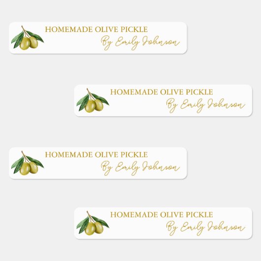 Zelfgemaakte Olive Pickle Thin Label (Groep)
